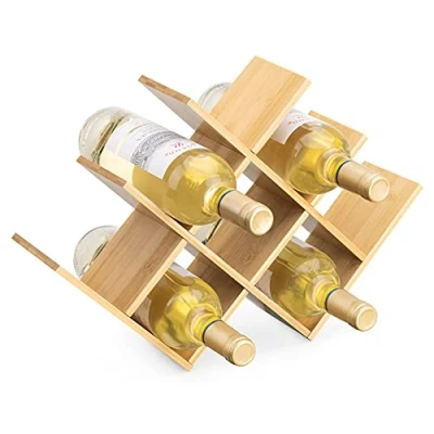 Abbildung von Navaris Weinregal Flaschenregal Regal aus Bambus 43,5x10x29,5cm Weinflaschenhalter Weinhalter Holz Halterung Regaleinsatz für Wein