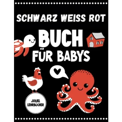 Abbildung von Schwarz Weiß Rot Buch für Babys: Kontrastbuch speziell Neugeborene konzipiert I kontrastreiche Bilder, die frühkindliche Entwicklung und ... Montessori Methode Kontrastkarten