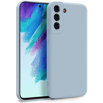 Abbildung von MyGadget Hülle für Samsung Galaxy S21 FE Zweilagige Handyhülle mit Kameraschutz Cover Innenfutter &amp; Silikon außen Hell Blau