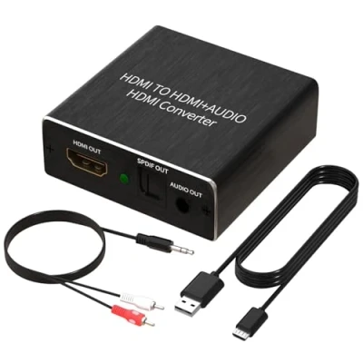 Abbildung von Ozvavzk HDMI Audio Extractor 4K Optisch Splitter Adapter Toslink SPDIF 3,5 mm Stereo L/R Out Unterstützung 5.1 HDCP 3D 1080P Dolby Digital DTS PCM