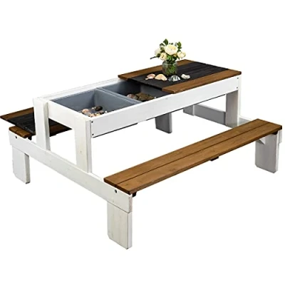 Abbildung von Meppi Sitzgruppe Stralsund Weiss/braun aus Holz Kindersitzgruppe Outdoor