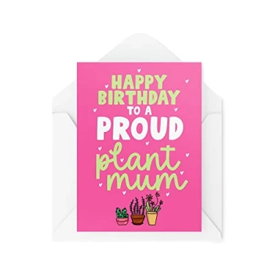 Abbildung von Tongue in Peach Lustige Grußkarten Stolze Pflanze Mama Geburtstag Mutter Pflanzen vegetarisch vegan Banter lustiger Witz CBH1331