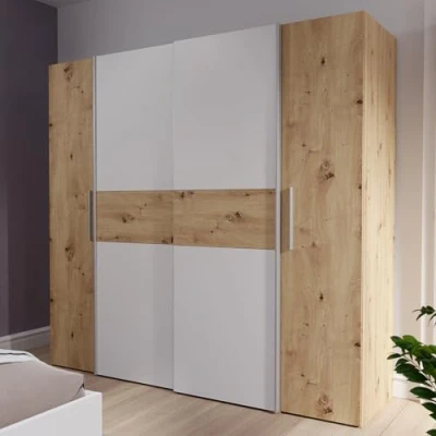 Abbildung von Kleiderschrank Artisan Eiche weiß 200 cm KALIXTUS