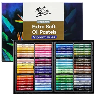 Abbildung von Mont Marte Pastellkreide Extra weiche Ölpastellkreide Ölkreiden Set Lebendige Farben 72 Stk., für brillante Kunstwerke Ideal geeignet Anfänger &amp; Profi