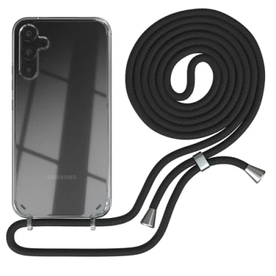 Abbildung von EAZY case Handykette Hülle kompatibel mit Samsung Galaxy A34, Stoßfest Fallschutz Bumper Silikon Schutzhülle, Band, Chain Schwarz