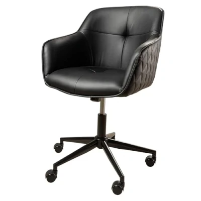 Abbildung von riess ambiente Drehstuhl EUPHORIA schwarz, Büro · Kunstleder Metall höhenverstellbar mit Armlehne Design