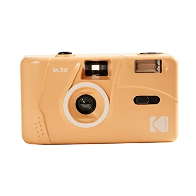 Abbildung von KODAK DA00257 M38 35mm wiederaufladbare Kamera, hochwertiges Objektiv, eingebauter Blitz, AA Batterie Grapefruit