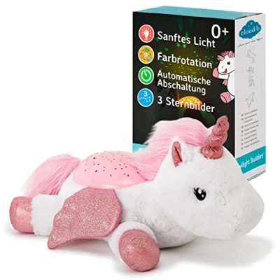 Abbildung von Cloud b Beruhigender Nachtlicht Sternprojektor, sanfte Helligkeit, 3 Farben, Sternbilder, automatische Abschaltung, Einhorn mit Flügeln