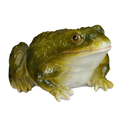 Abbildung von relaxdays Gartenfigur Frosch Kunststein, Grün