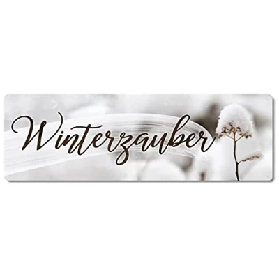 Abbildung von Interluxe Metallschild Winterzauber Schnee Weihnachtsdeko Blechschild Adventszeit Winter
