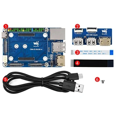 Abbildung von CM4 IO Base A + USB HDMI Adapter, Mini Board for Raspberry Pi Compute Module 4 with More and Connectors