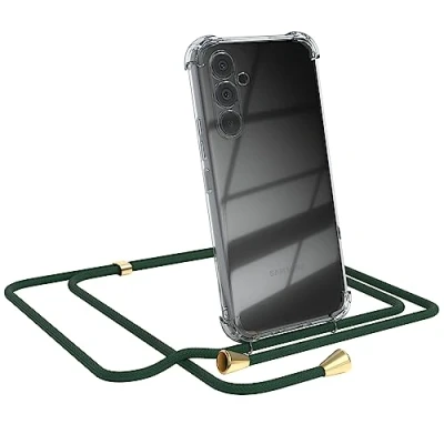 Abbildung von EAZY Case Handykette kompatibel mit Samsung Galaxy A54, Hülle Band, Tasche Kette Schultertasche Crossbody Bag, Transparent Schnur in Unifarben Grün