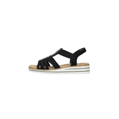 Abbildung von Rieker Riemensandalette, Damen, Größe: 40, Schwarz Schuhe