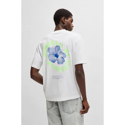 Abbildung von HUGO Napoka Tshirt print, Herren, Größe: Large, White