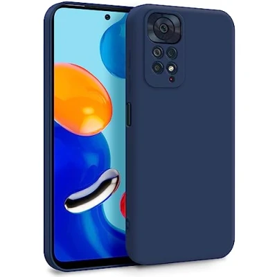 Abbildung von MyGadget Hülle für Xiaomi Redmi Note 11 11s Zweilagige Handyhülle mit Kameraschutz Cover Innenfutter &amp; Silikon außen Dunkelblau