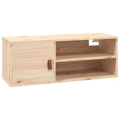 Abbildung von vidaXL Wandschrank, Hängeschrank mit viel Stauraum, Schwebeschrank für Wohnzimmer, TV Schrank Wohnzimmerschrank Holzschrank, Massivholz Kiefer