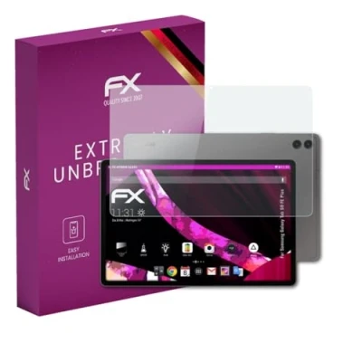 Abbildung von atFoliX Glasfolie kompatibel mit Samsung Galaxy Tab S9 FE Plus Panzerfolie, 9H Hybrid Glass FX Schutzpanzer Folie