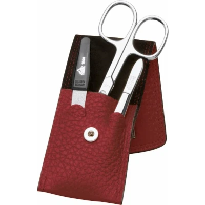 Abbildung von Erbe Collection dreiteiliges Manicure Set im Lederetui, rot 10,5 x 5,0 cm