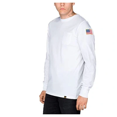 Abbildung von Alpha Industries Herren NASA LS Langarmshirt, White, 3XL
