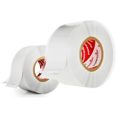 Abbildung von Poppstar Dichtband Silikonband selbstverschweißend zum Isolieren (Wasser, Luft, Strom) (2 St., Farbe weiß) Isolierband und Abdichtband 3m lang, 25mm breit
