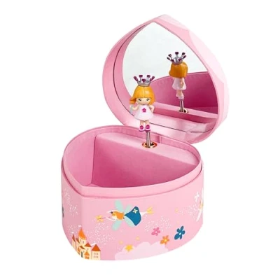 Abbildung von Trousselier 6230502 Musikspieluhr in Herz Form, Prinzessin, Spieldose für Kinder, Rosa