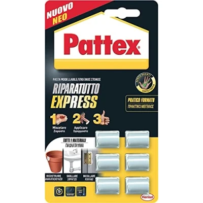 Abbildung von Pattex PRX15 Riparatutto Repair Express Power Knete 6 x 5 g, 6x5g