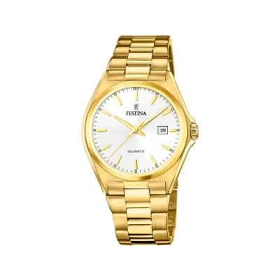 Abbildung von Festina Mineralglas Uhr, Herren, Größe: One Size, Goldfarben