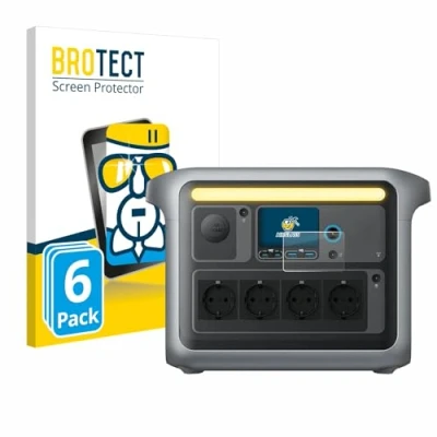Abbildung von BROTECT Schutzglas für Anker SOLIX C1000X (6 Stück) Schutzfolie Panzer Folie Glas [Extrem Kratzfest 9H, Anti Fingerprint, Ultra Transparent]