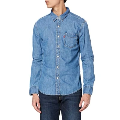 Abbildung von Levi&#039;s Sunset SLIM Hemd, Herren, Größe: Small, Med indigo