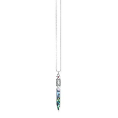Abbildung von THOMAS SABO Damen Kette Perlmutt Abalone 925 Sterling Silber geschwärzt KE2009 964 7