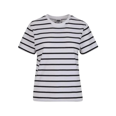 Abbildung von Urban Classics Striped Tshirt print, Damen, Größe: 3XL, Black white