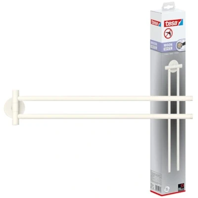 Abbildung von Tesa Handtuchhalter Moon White 2 armig inkl. Klebelösung