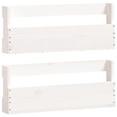 Abbildung von vidaXL Schuhregal Wand Schuhregale 2 Stk. Weiß 59x9x23 cm Massivholz Kiefer, tlg.