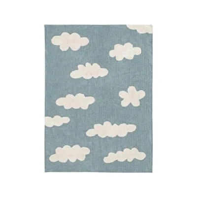 Abbildung von Lorena Canals Clouds Teppich, waschbar, Baumwolle, 120 x 160 30 cm, Blau