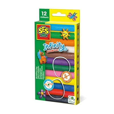 Abbildung von SES Creative 00406 Infinity Modellierknetmasse 12er Packung (180gr), Mehrfarbig