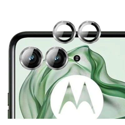 Abbildung von GIOPUEY [Kompletter Schutz Kameraschutz Kompatibel mit Motorola Razr 50 Ultra, [Doppelter Schutz] Metall Ring + Schutzglas, Silver