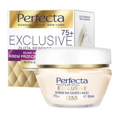 Abbildung von Perfecta Exclusive Goldene Regeneration, Anti Falt Creme mit Ceramiden für Tag und Nacht 75+