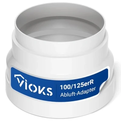Abbildung von VIOKS Abluftschlauch Adapter Reduzierstück 125mm 100mm für Abluftrohr Dunstabzugshaube, Verbinder Dunstabzugshaube
