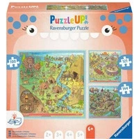 Abbildung von Ravensburger Puzzle UP 12004002 Geschichte 3 Puzzles mit 100, 121, 144 Teilen zum Kombinieren und extra Wissensheft, ab 6 Jahren