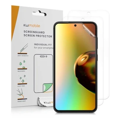 Abbildung von kwmobile 3X Displayschutzfolie kompatibel mit Samsung Galaxy S23 FE Folie klare Schutzfolien Set in transparent