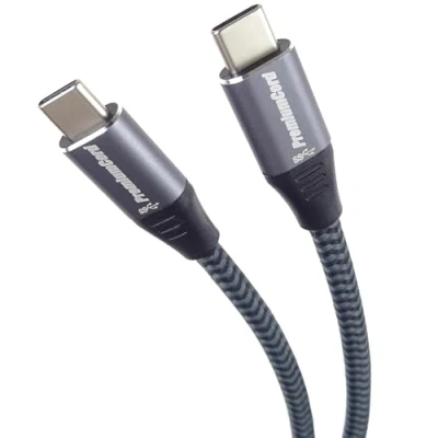 Abbildung von PremiumCord USB C 3.2 Gen 1 Verbindungskabel, Datenkabel SuperSpeed bis zu 5Gbit/s, Ladenkabel 2A, Generation Typ Stecker, Farbe schwarz, Länge 1m, Grau