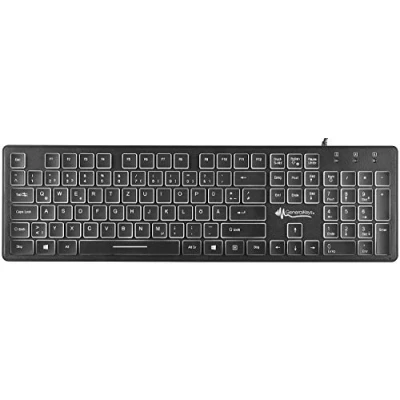 Abbildung von GeneralKeys Leuchttastatur: Beleuchtete USB Tastatur mit Nummernblock, deutsches Layout (QWERTZ) (Gaming Tastatur, Beleuchtung, PC beleuchtet)