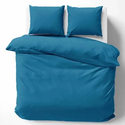 Abbildung von Cotton Castle Bettwäsche Bettgarnitur Bettbezug 100% Baumwolle 135x200 155x220 200x200 200x220, Farbe:Blau, Größe:200 x 200 cm