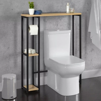 Abbildung von IDMarket Toilettenschrank mit Ablagen, industrielles Design