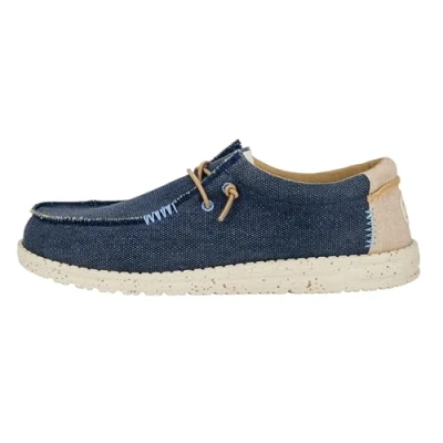Abbildung von HEYDUDE Wally Coastline Jute Herren Slip on Schuhe Mokassin Stil, Navy, 40