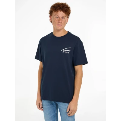 Abbildung von Tommy Jeans Signature Print TEE Tshirt print, Herren, Größe: Medium, Dark night navy