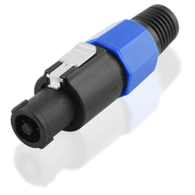 Abbildung von BestPlug 4 poliger Stereo Audio PA Speakon Stecker Lötversion, Schwarz Blau