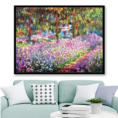 Abbildung von Zhyaunz Der Garten des Künstlers in Giverny 5D Diamond Painting Set Claude Monet Kreuzstich Stickerei Voller runder Handwerkskunst Geschenk 40x50cm