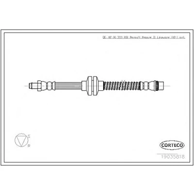 Abbildung von CORTECO 19035818 Bremsschläuche Vorderachse 440 M10X1 RENAULT: SCENIC 2, MEGANE 2 Coupe Cabriolet, Kombi