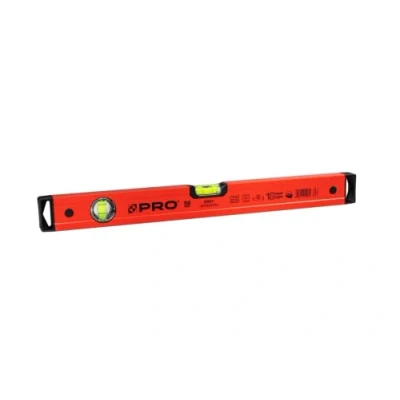 Abbildung von PRO600 Wasserwaage 50 cm mit Ergonomischen Profil ERS+ (Easy Reading System) Präzise Anti Shock Absorber Endkappen Farbe Rot